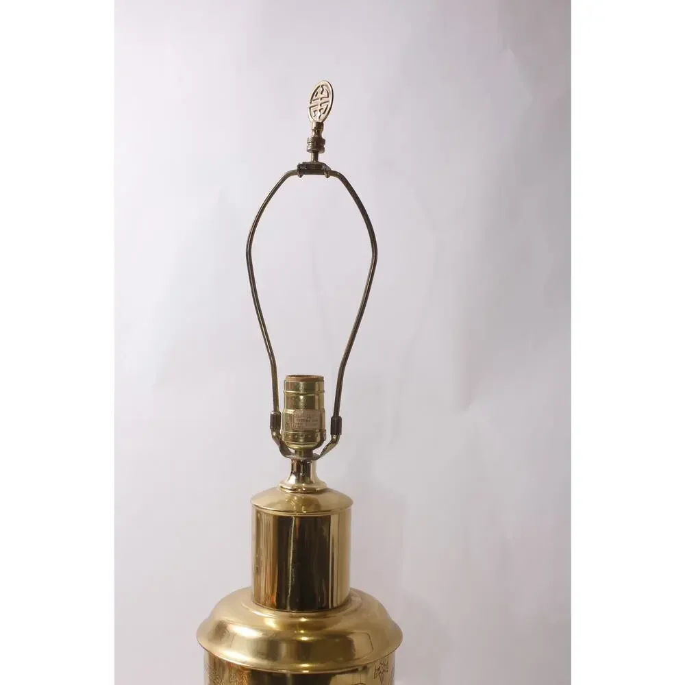 Vintage Brass Tea Canister Lamp Chinoiserie Gold-tone Asian style~260702-WH 1171